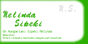 melinda sipeki business card